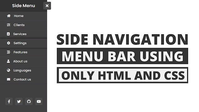 Animated Sidebar Menu using only HTML & CSS