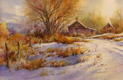 watercolor demonstration painting by Roland Lee