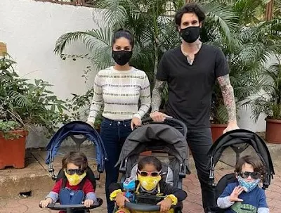 Sunny Leone wore masks to the children Says they have been trained to wear masks