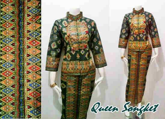  Model  Baju  Batik Wanita Seri Queen Motif Kain Songket 