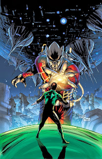 Hal Jordan faces the monstrous Relic on the cover of Green Lantern 24.