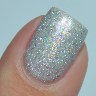 off white opal flakie nail polish