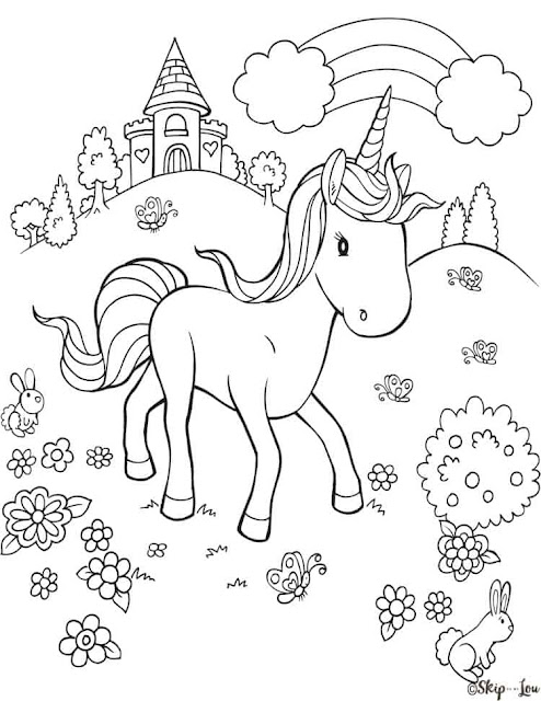 4 Free Printable Unicorn Coloring Pages