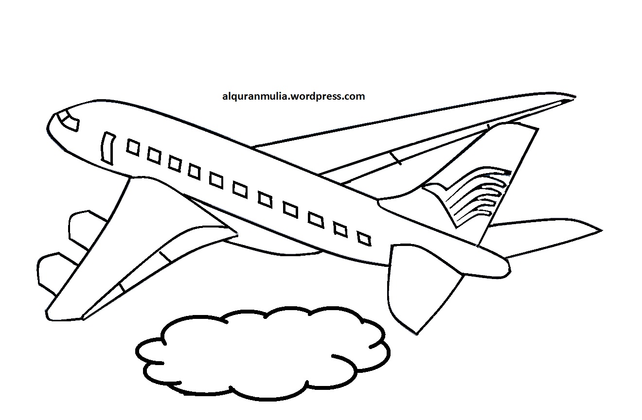 Cara Mewarnai Gambar Pesawat Terbang Sukagambarku
