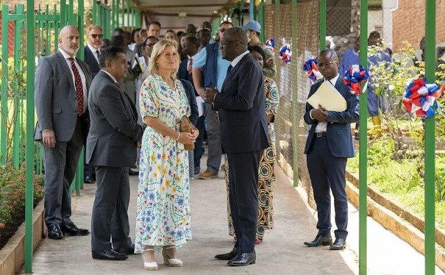 The Countess of Wessex wore a villamarie bea henley maxi dress by Soler London. Nobel Peace Prize laureate Dr Denis Mukwege