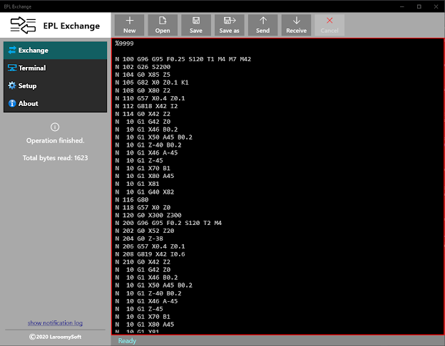 NC Program - serial reception process