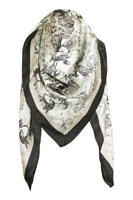 tiger silk scarf, topshop silk scarf,