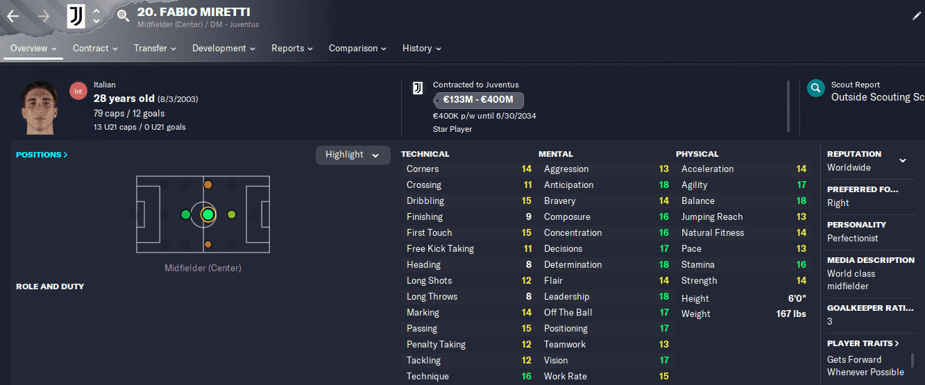 Fabio Miretti - FM23 Wonderkid Review DA