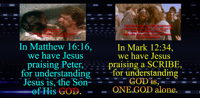 Matthew 16:16 tells us Jesus is the SON of GOD and NOT GOD. Jesus also tells us Jesus is ONE PERSON in Mark 12:29 that ALL must believe as the greatest  commandment.