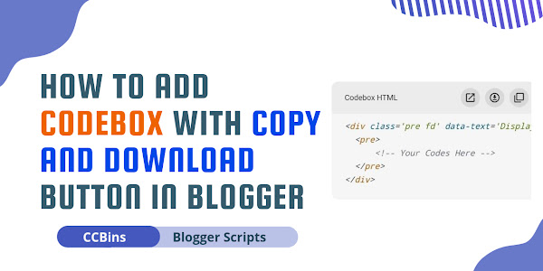 Codebox With Copy And Download Button For Blogger