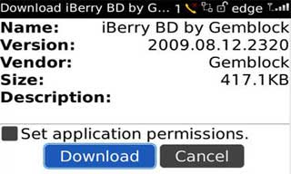 Langkah 2a Install Tema BlackBerry via OTA
