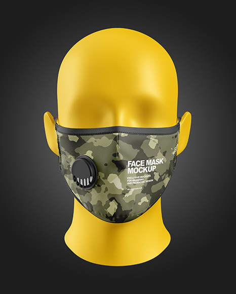 Download Face Mask with Valve Mockup PSD