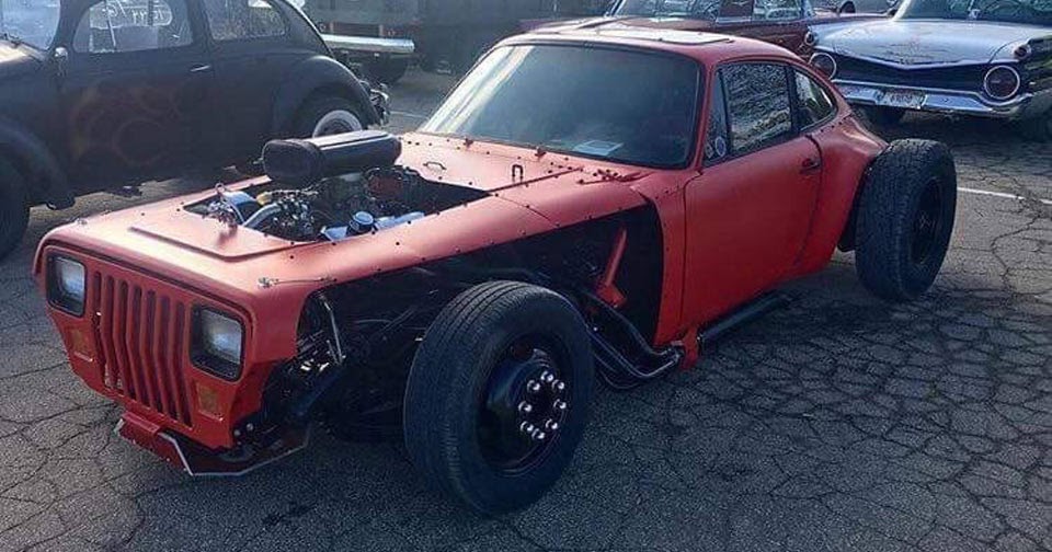 Porsche 911 Meets Jeep Wrangler As Crazy Rat Rod