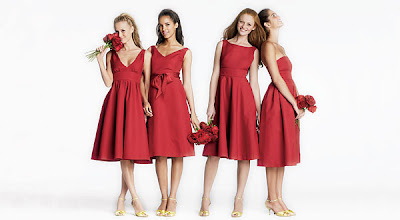 bridesmaids dresses, Red bridesmaids dresses