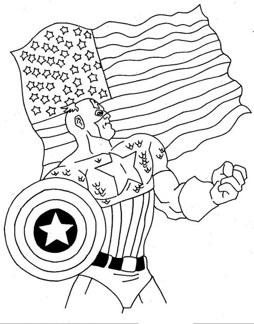 Captain America Coloring Page