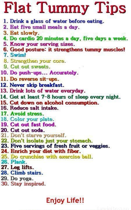 30 Tips For Flat Tummy