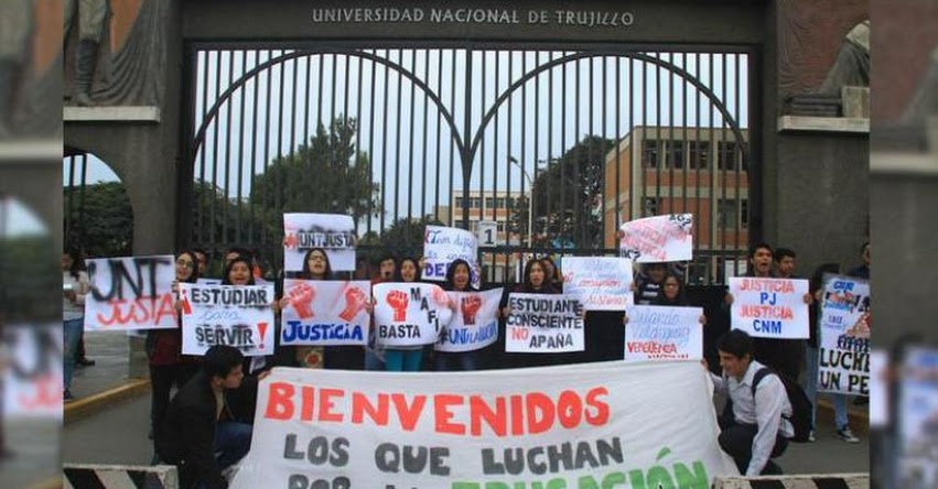 UNT: Estudiantes de la Universidad Nacional de Trujillo protestan contra ex rector de la UNT Orlando Velásquez