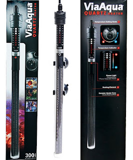 Aquarium heaters, pre-set, automatic, glass submersible, titanium