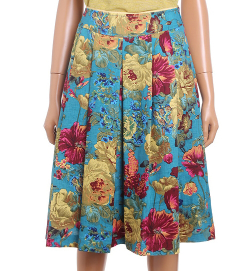 High Waisted Floral Skirt