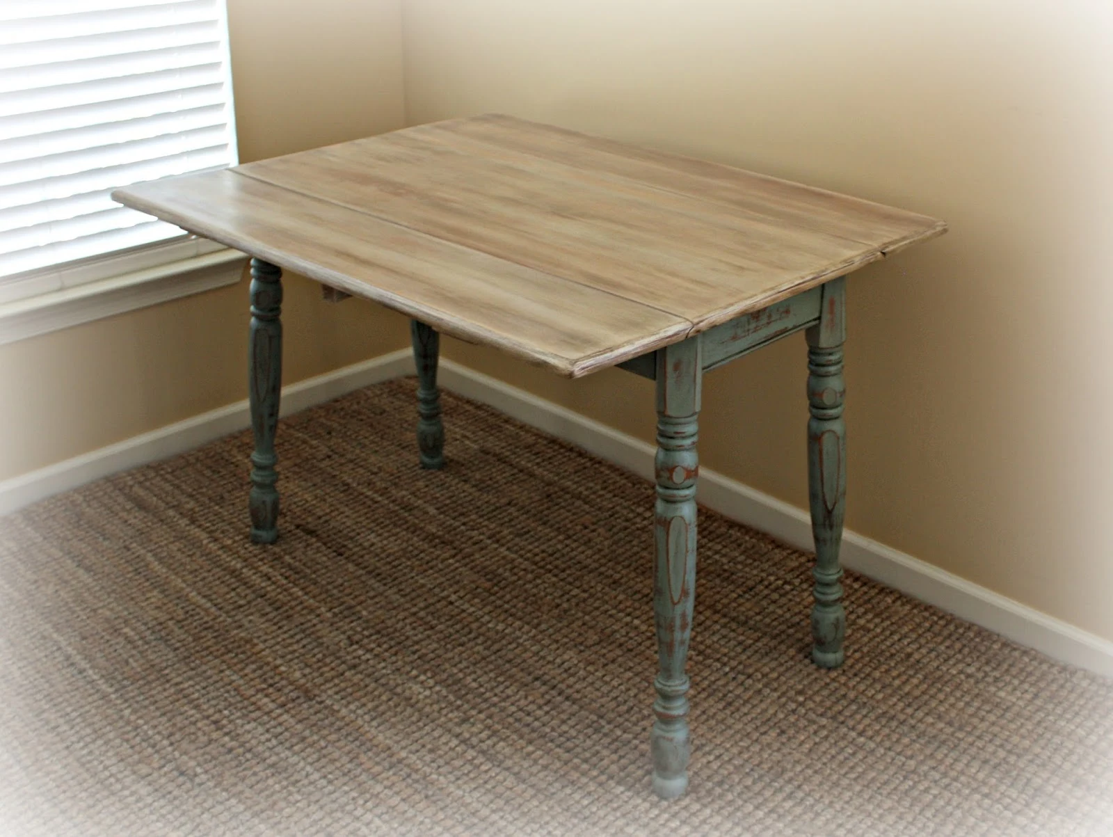 Extra surface space with the table leaves extended.