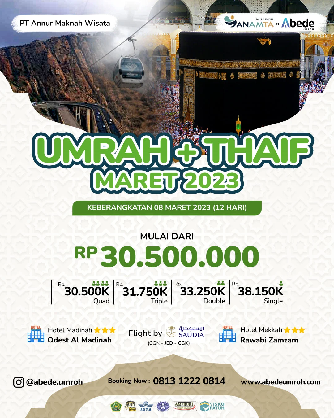 Umrah Plus Thaif Maret 2023