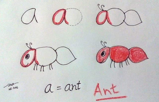 Gambar semut Huruf A