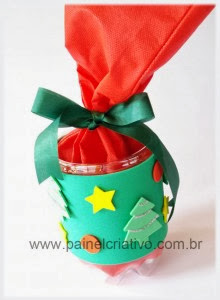 Como fazer lembrancinha de eva para o Natal usando garrafa pet,by 