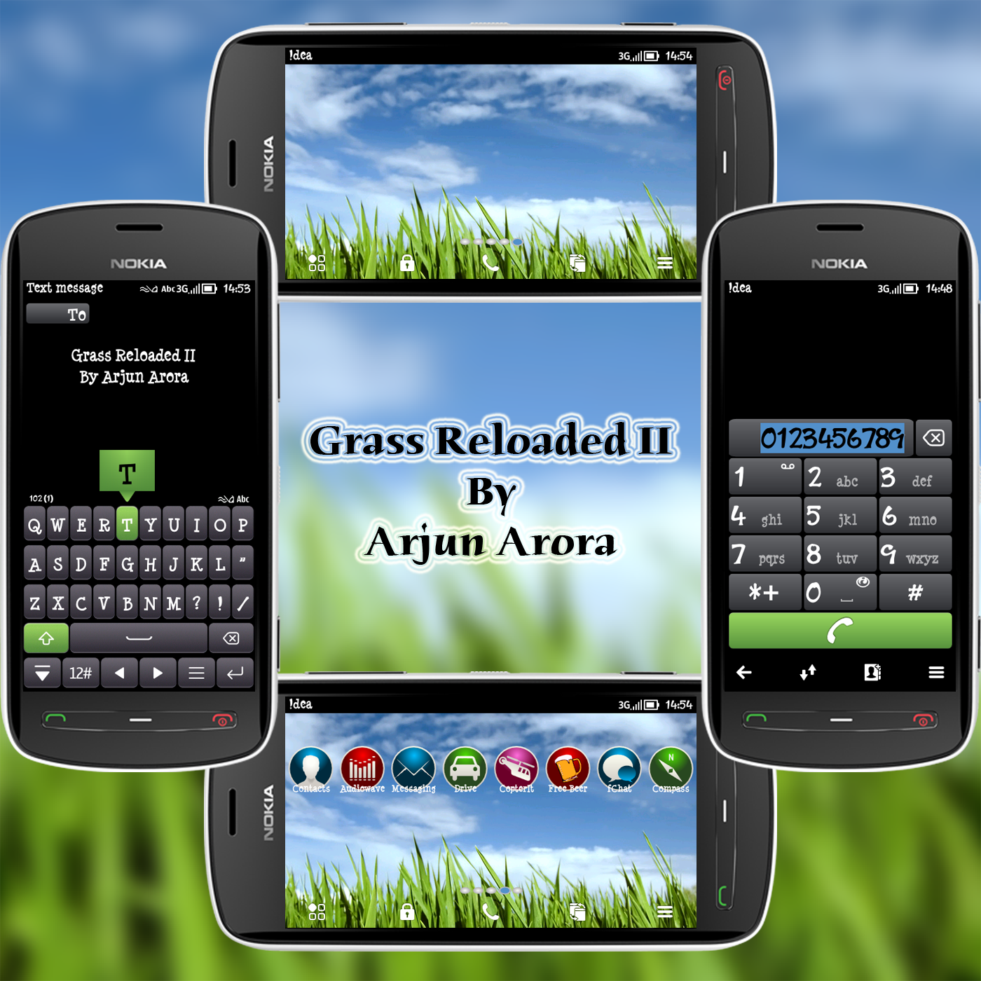 Symbian Belle Theme # 1545 - Grass Reloaded Pro By Arjun Arora