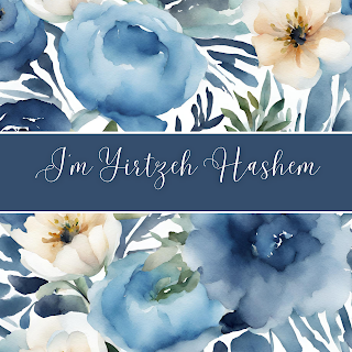 Free I'm Yirtzeh Hashem Greeting Card Printable - Floral Calligraphy - Square