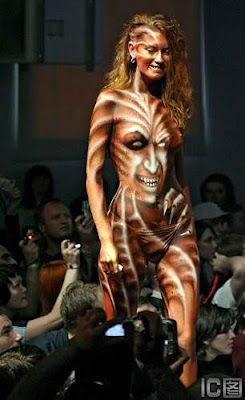 A Scary Design In Body Painting Art