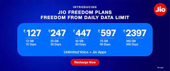 Check all Reliance Jio prepaid data packs with no daily limit