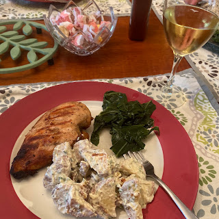 LEXINGTON, VA GRILLED CHICKEN DINNER WITH POTATO SALAD AND COLLARD GREENS