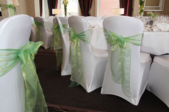 Black And Lime Green Wedding Theme. Lime green organza sashes