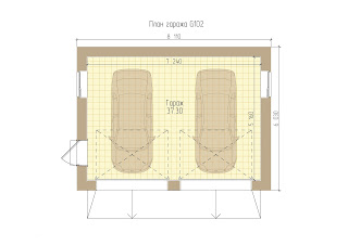 Проект гаража на 2 машины из кирпича