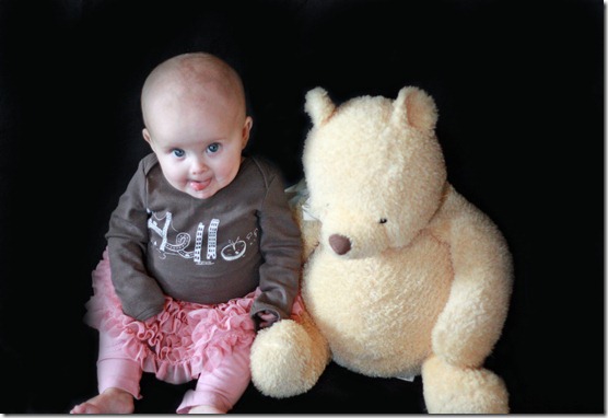 Sadie 7 months with pooh