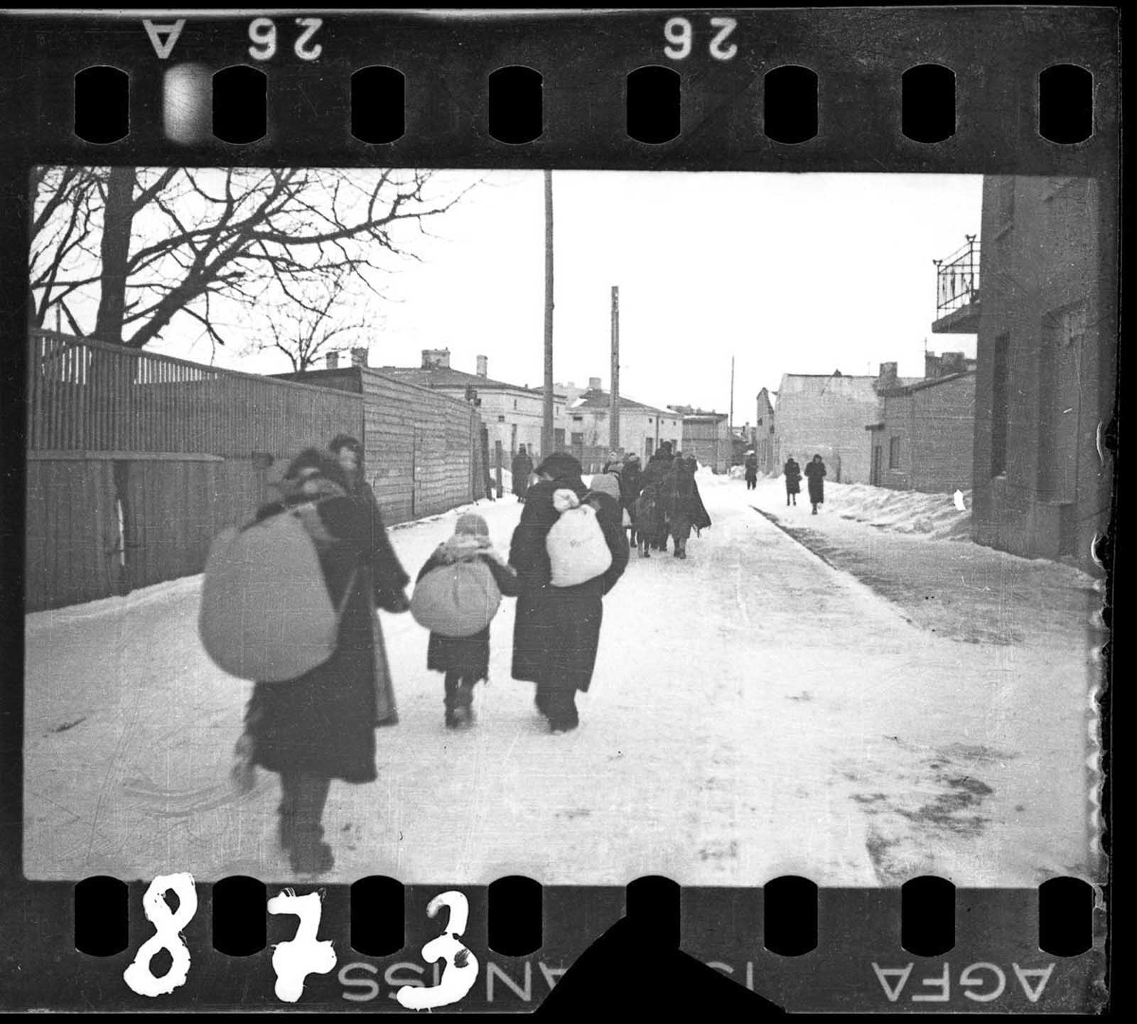 Deportation in winter.