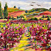 Modern Impressionist Field of Flowers