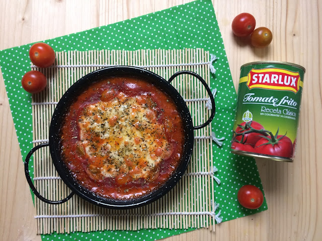 provlone al horno con tomate frito receta