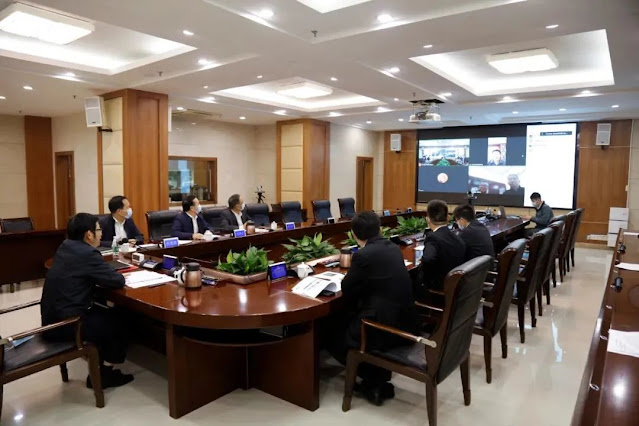 Previously, Zhaoqing Hi tech Zone held the activity of "cloud investment promotion and cloud contract signing". Photographed by Lang Pengxiang