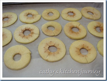 apple rings on parchment