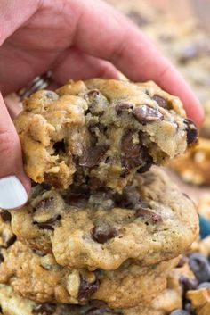 BEST EVER MONSTER COOKIES - loaded with M&M candies, peanut butter and oats, these are soft, chewy and irresistible. Making them the best cookie ever.