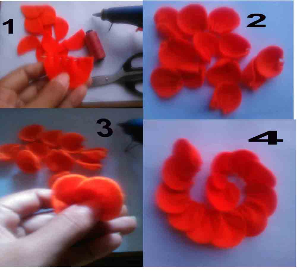 Kreasi DIY Bross Bunga Mawar dari Kain Flanel 