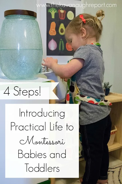 Montessori babies and Montessori toddlers love practical activities. These sorts of activities help to foster independence and make them an active member of the household. Here are 4 steps to introduce practical life activities babies and toddlers in your home.