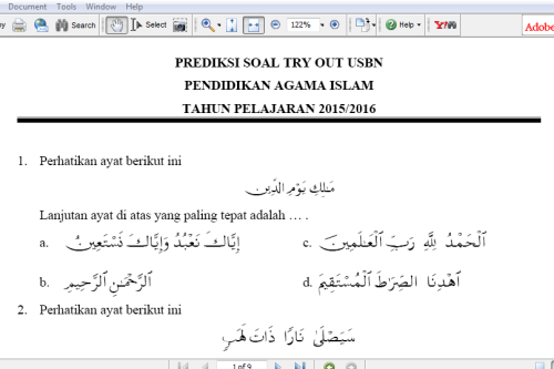 Kumpulan Soal Prediksi Usbn Pai Sd Tahun 2016