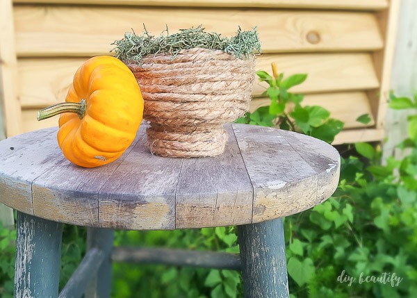 How to make a Pedestal Rope Bowl (using just 2 items) - DIY