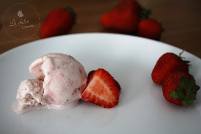 Helado de fresa de La dulce comarca