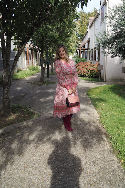 Robe Merida Sézane, bottes adèle sézane, look du jour, les petites bulles de ma vie