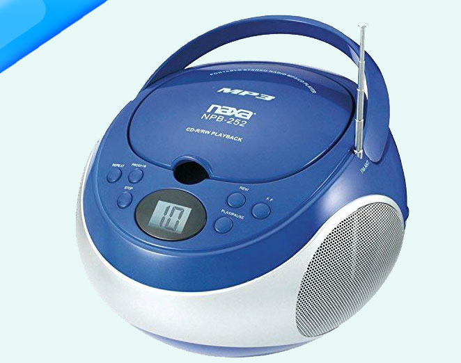 NAXA Electronics Portable MP3/CD Player with AM/FM Stereo Radio Blue