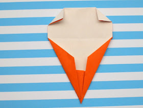 how to fold an origami ice cream cone- great kids craft