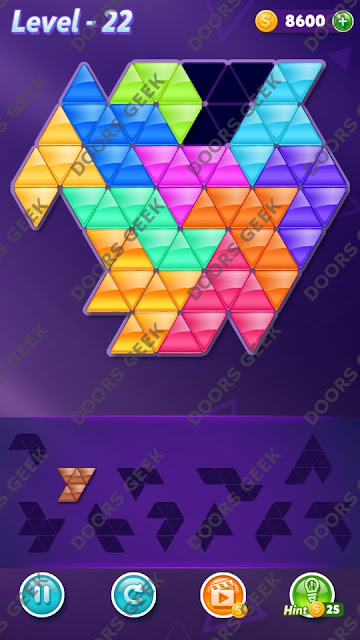 Block! Triangle Puzzle 11 Mania Level 22 Solution, Cheats, Walkthrough for Android, iPhone, iPad and iPod